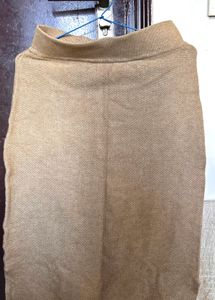 Tan Knit Mini Skirt
