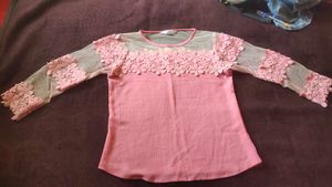 Elegant Pink Floral Lace Top💖