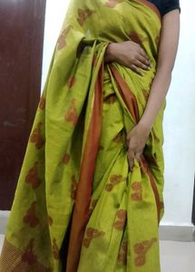 Beautiful Olive Green Pattu Saree