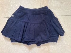 Navy Knit Skirt with attached shorts