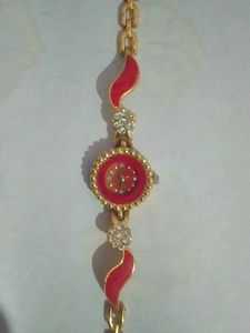 Party Wear Red and Gold Analog Watch