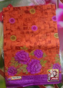 Orange Floral MALA Saree