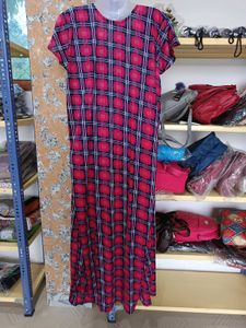 Red Plaid nighty - M size