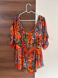 Tropical Plus Size Print Top