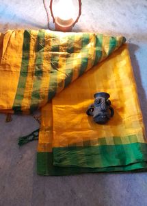 Beautiful Aristocrat Green And Yellow Combination Saree