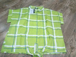 Checked Shirt Top With Tie-up
