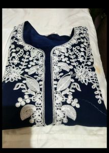 Navy Blue Embroidered Tunic