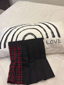 Two-Tone Pleated Mini Skirt