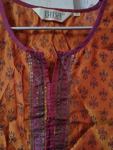 Elegant Biba Silk Kurta - Pre-owned, Size 34