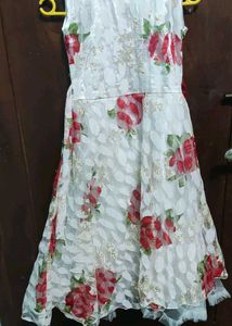Netted White Frock