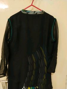 Green And Black Colour Kurti