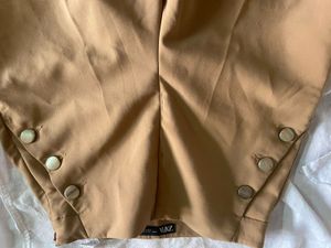 Zara Tan Button Shorts