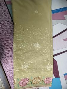 Embroidered Thread Work Saree.
