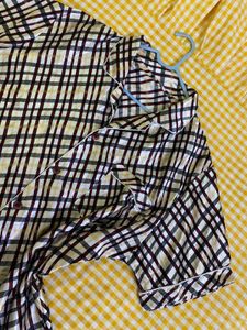 Satin Checked Button-Down Nightie Xxl