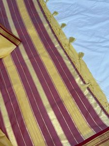 Kesari Coloured Banarasi Silk Saree