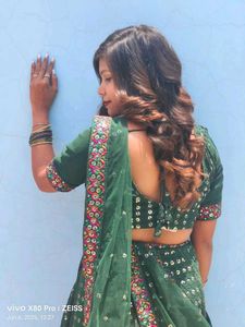 Green Embellished Lehenga Choli