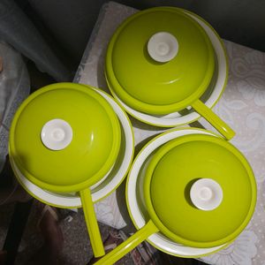 Microwave Casserole Set of 3 with ladles, 1.5L