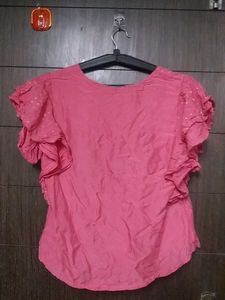 Pink Ruffle Sleeve Top