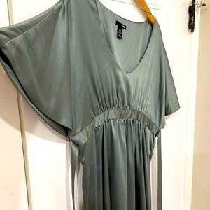 H&M Satin Sage Mint Green Dress