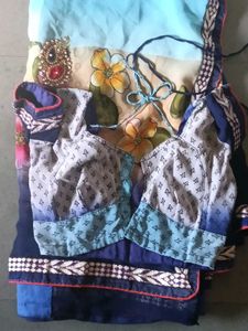 Navy Blue And Aasmani Stone Work