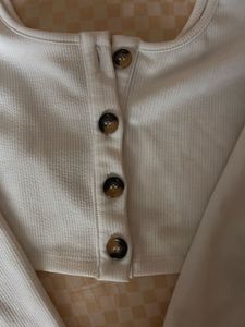 Shein Scoop Neck Button Down Top