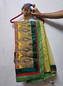 Teal Embellished Lehenga With Blouse And Dupatta