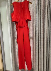 Solid Red Jumpsuit