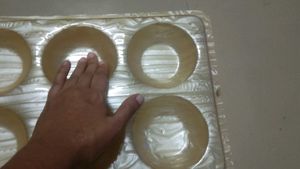 Set of Six Impressioned Decorative Tray