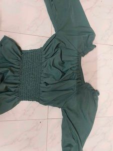 Green Off-Shoulder Top