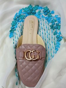Nude Pink 🌸 Half Shoes With Embellishment