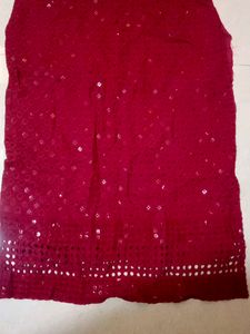 Maroon Sequence Kurti