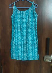 Blue Sleevesless Kurti