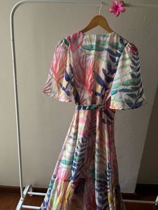Hope &amp; Ivy Leah Flutter Sleeve Maxi Wrap Dress