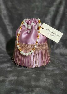 Elegant Pink Beaded Pouch/potli