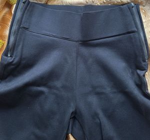 Black Zipper Detail Pants