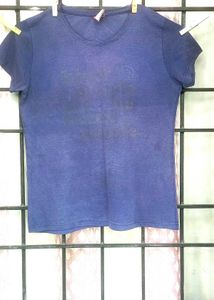 Orange Graphic Tee and blue tshirt