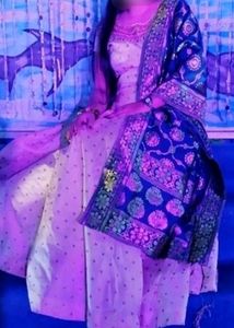 Banarasi Ethnic Wear Gown With Duppatta And Leggings