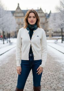 Elegant Cream Button-Down Knit Cardigan