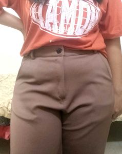 High Waist Stylish Brown Trousers