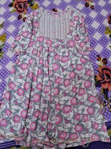 Floral Print nayra cut kurti