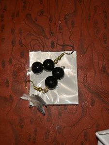 Black and White Bead Earrings