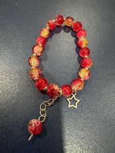 Red Beaded Charm Bracelet