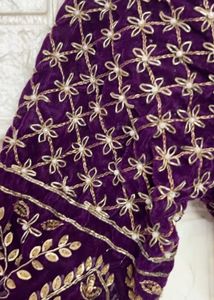 Velvet Golden Zariwork Blouse Like New