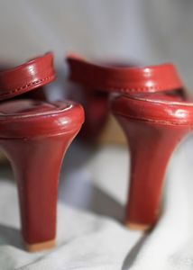 Sling Back Dark Red Pumps