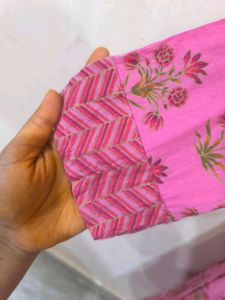 Pink A-line Front Slit Kurti.