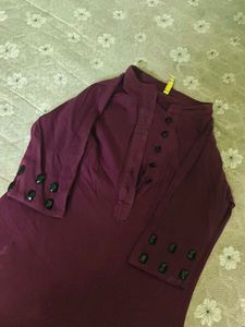 Maroon Kurta with Embellishments