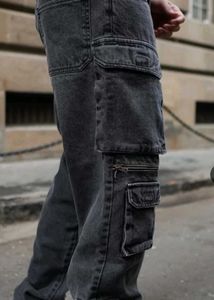 Black Cargo Denim Jeans (28)