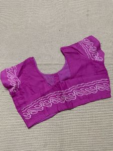 Magenta Bandhani Saree with Blouse