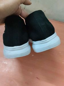 Blue and Black Running Shoes