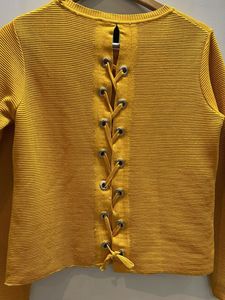 Yellow Knit Long Sleeve Top